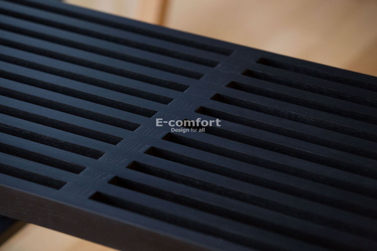 E-comfort ネルソンベンチ プラットフォームベンチ 122cm アッシュ ブラック塗装 | アップ