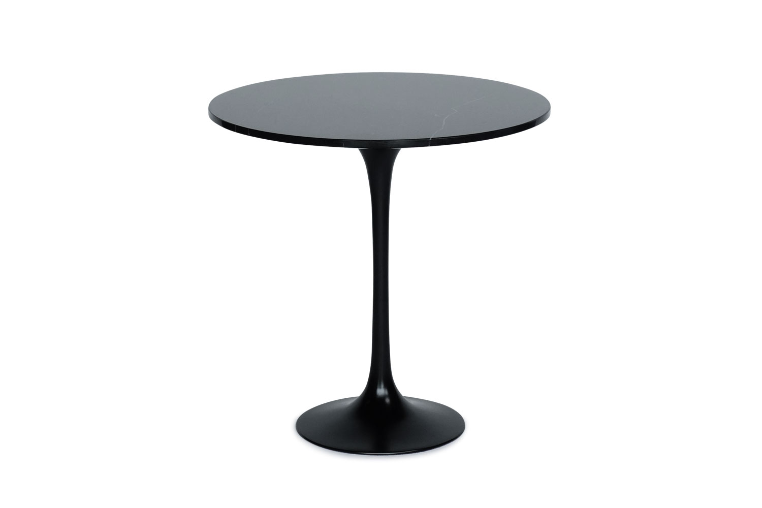 E-comfort チューリップコーヒーテーブル ラウンドサイドテーブル 大理石ブラック