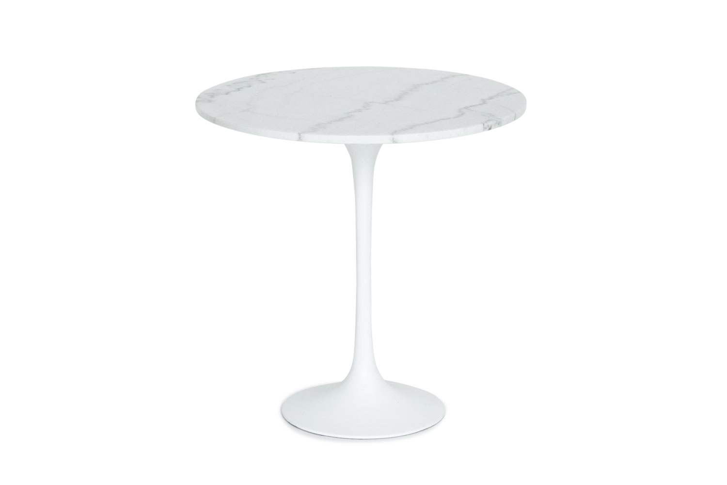 E-comfort チューリップコーヒーテーブル ラウンドサイドテーブル 大理石ホワイト