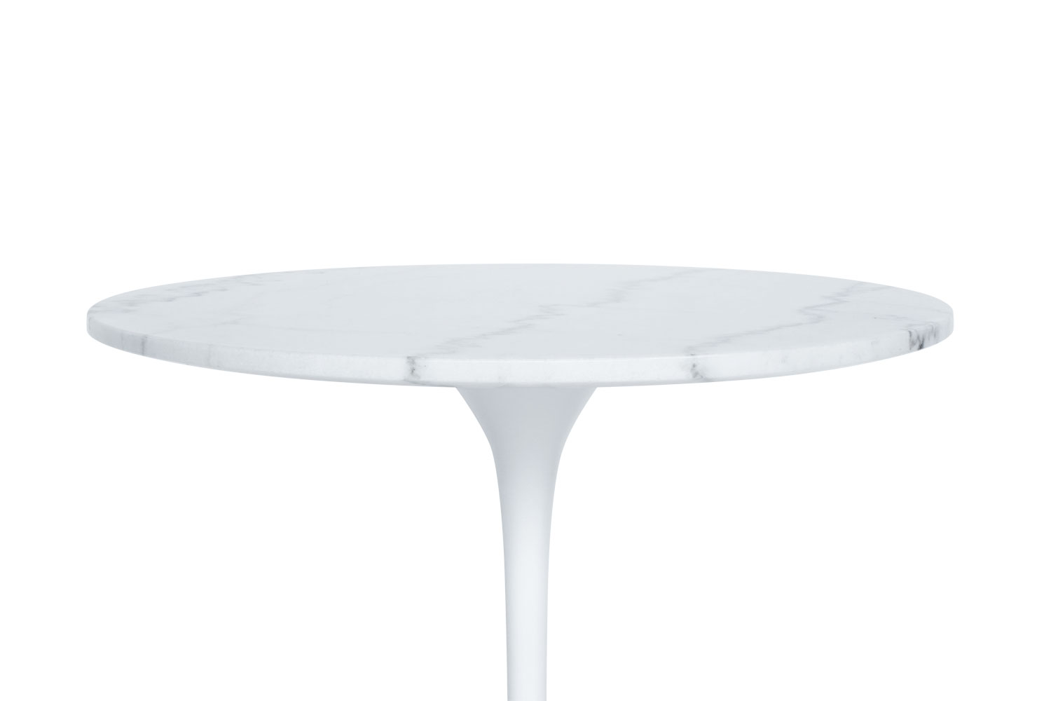 E-comfort チューリップコーヒーテーブル ラウンドサイドテーブル 大理石ホワイト | 