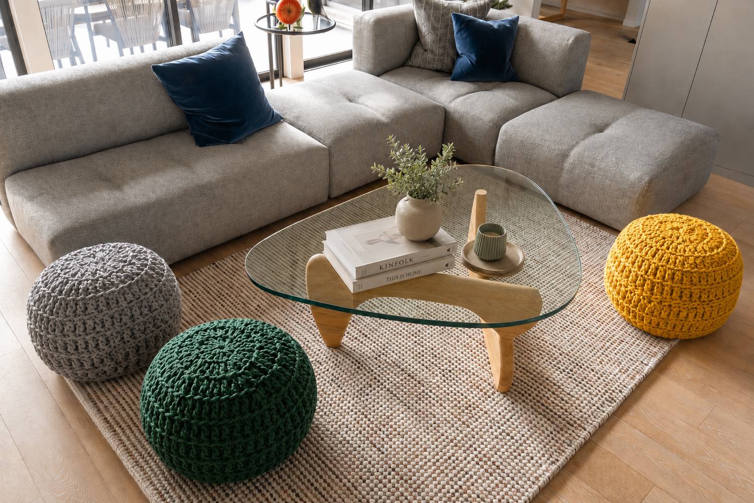 値下げ‼️【完売品】HAY POUF /マスタード ハンドニッテッド コットン プフ01 マスタード 40cm | E-comfort 公式